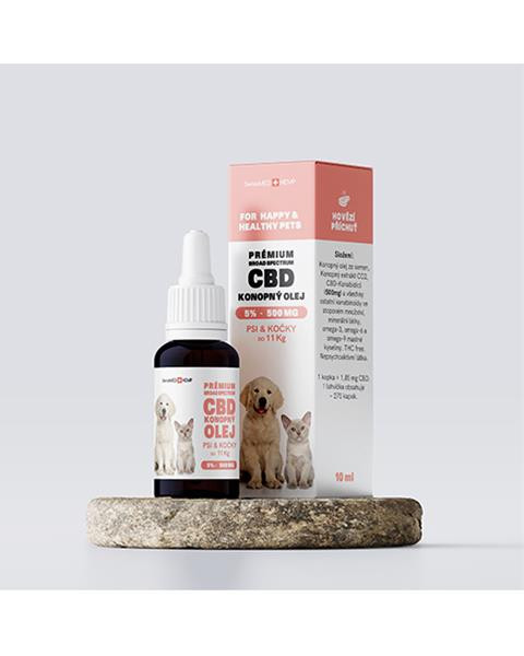 Olej konopný CBD 5% 10 ml (270 kvapiek) pre psy a mačky do 11 kg