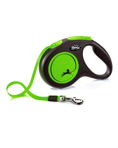 Vodítko Flexi New Neon páska S 5 m zelené (do 15 kg)