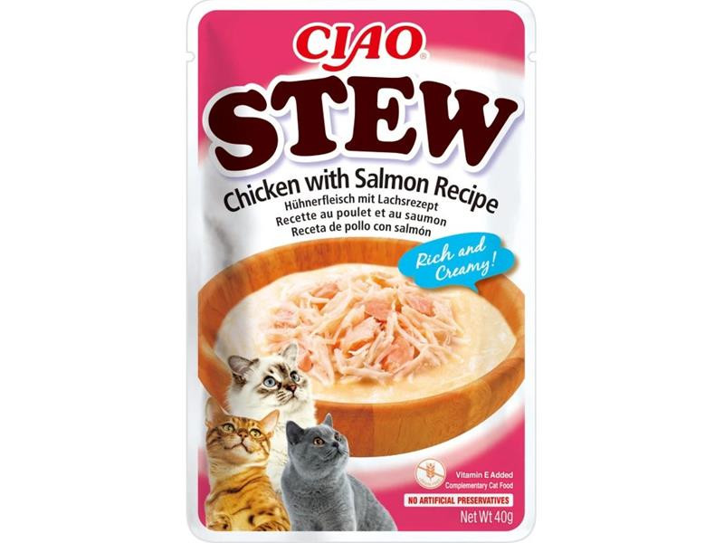 Inaba CIAO Stew Cat Kapsička Kura s lososom 1 ks 40 g
