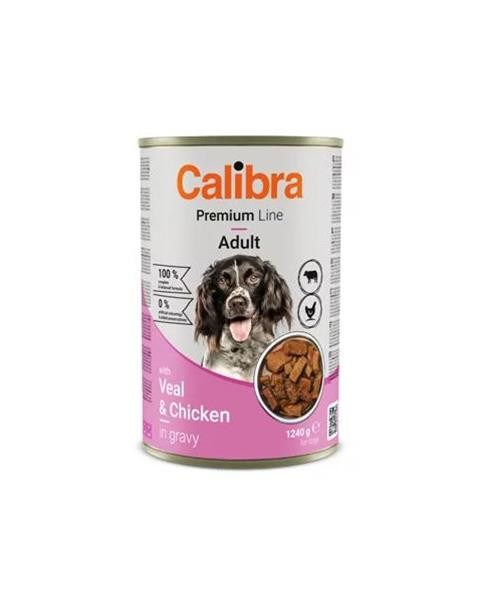 Calibra KONZERVA dog Adult Premium Telacia & kura 1240 g