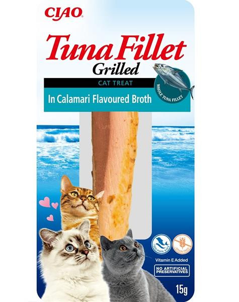 Pamlsok Inaba Churu Grilled cat Tuniak vo vývare z kalamára 1 ks 15 g