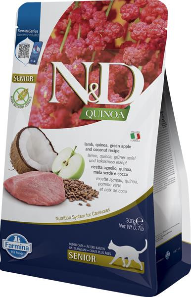 Farmina N&D cat QUINOA (GF) senior, lamb, green apple & coconut 0,3 kg