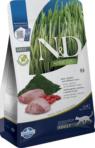 Farmina N&D cat SPIRULINA (GF) adult, lamb & goji 0,3 kg