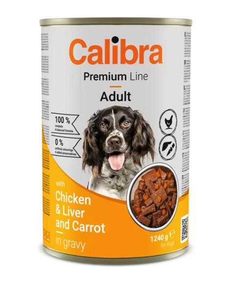Calibra KONZERVA dog Adult Premium Kura & pečeň 1240 g 