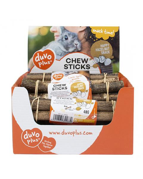 Pamlsok DUVO+ žuvacie tyčinky pre hlodavce, lieskový orech 4 ks/bal