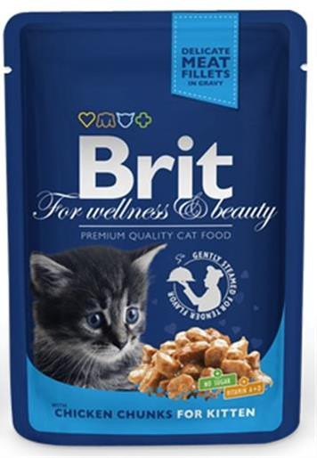 BRIT Premium cat Kapsička Kitten Chicken Chunks 100 g