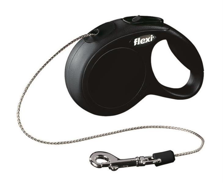Vodítko Flexi Classic NEW lanko XS 3 m čierne (do 8 kg)
