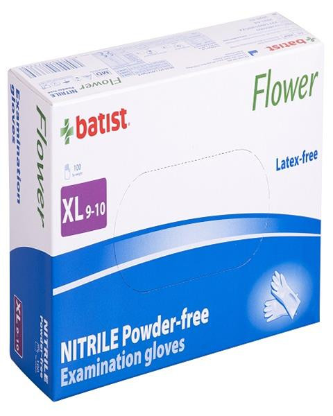 Rukavice vyšetr.nitrilové nepúdr. FLOWER veľ.XL, nesterilné 100 ks