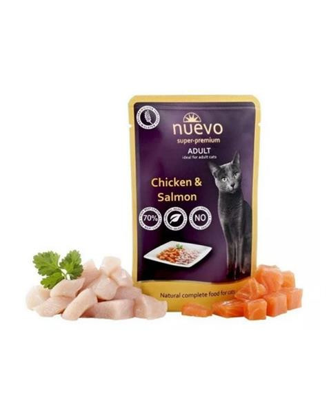 NUEVO cat Adult Chicken & Salmon bal. 16 x 85 g kapsičky