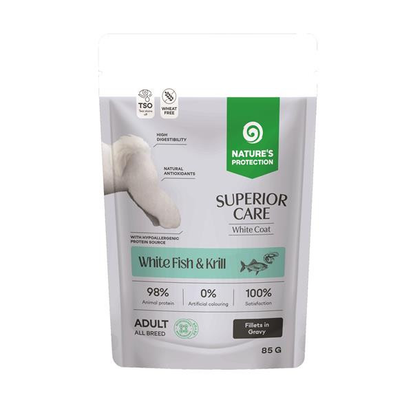 Natures P Superior care KAPSIČKA white dog adult GF white fish&krill 85 g