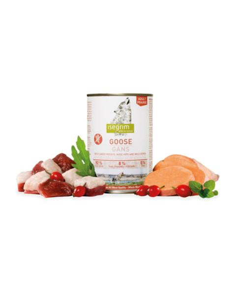 ISEGRIM dog Adult Goose with Sweet Potato, Rose Hip & Wild Herbs bal. 6 x 400 g konzerva