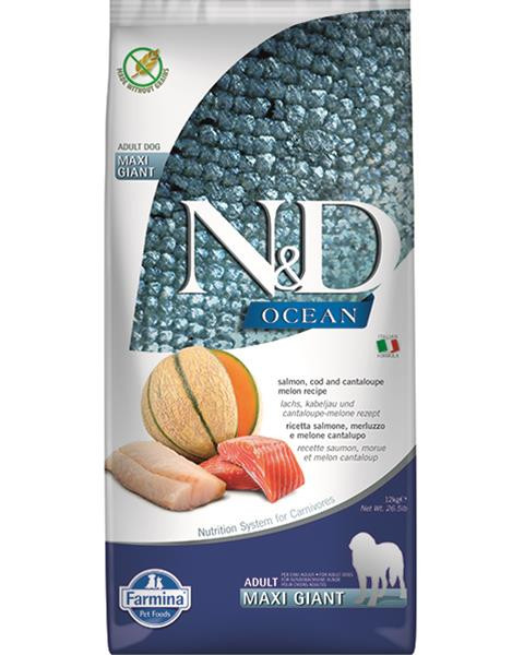 Farmina N&D dog OCEAN (GF) adult giant maxi, salmon, cod & cantaloupe melon 12 kg