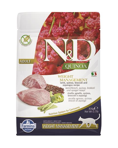 Farmina N&D cat QUINOA (GF) adult, weight managment, lamb 0,3 kg