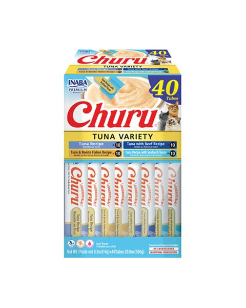 Pamlsok Inaba Churu cat Tuniak 4 príchute 40 túb 560 g