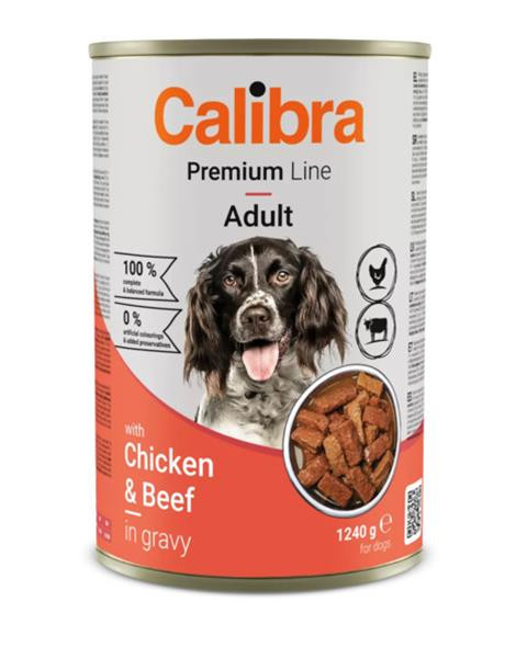 Calibra KONZERVA dog Adult Premium Kura & hovädzie 1240 g 