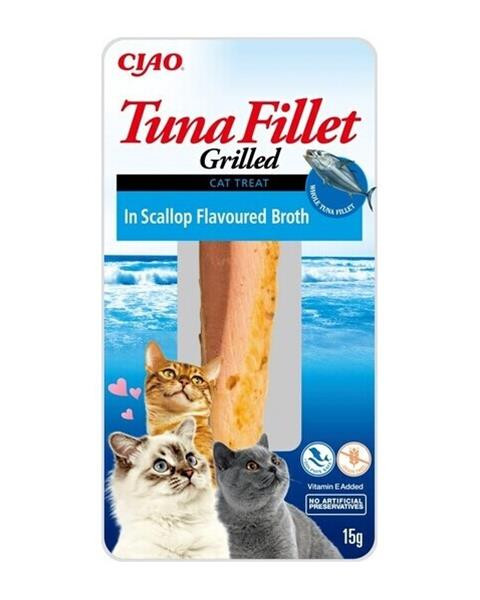 Pamlsok Inaba Churu Grilled cat Tuniak vo vývare z hrebenatky 12 ks 180 g