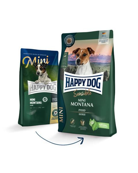 Happy Dog SUPER PREMIUM - Sensible MINI - Montana konské mäso a zemiaky / bez obilia 4 kg