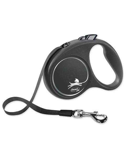 Vodítko Flexi Black Design páska M 5 m čierne (do 25 kg)