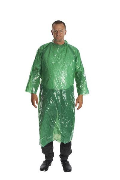 Plášť igelitový KRUTEX jednorazový, dĺžka 130 cm, zelený