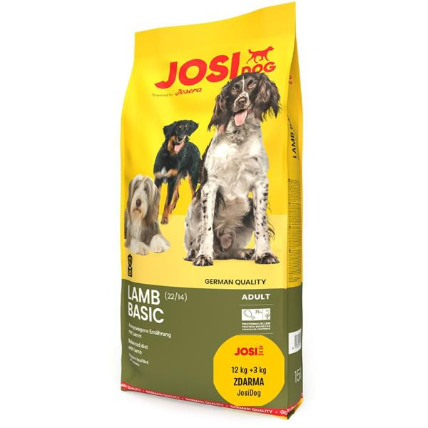 JosiDog Dog Lamb Basic 12+3 kg 