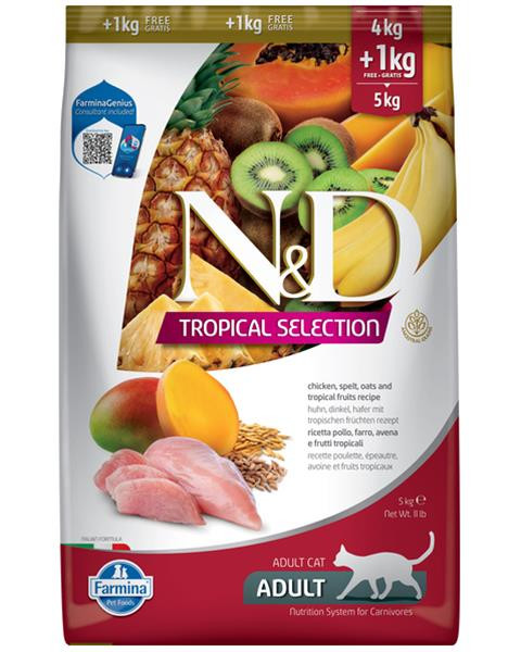 Farmina N&D cat TROPICAL SELECTION (AG) adult, chicken 4 + 1 kg