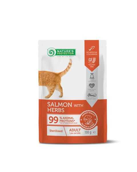 Natures P KAPSIČKY cat adult sterilised salmon & herbs 22 x 100 g