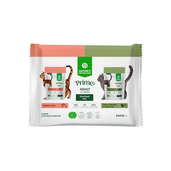 Natures P Prime KAPSIČKA cat adult sterilised wet set 4 x 85 g