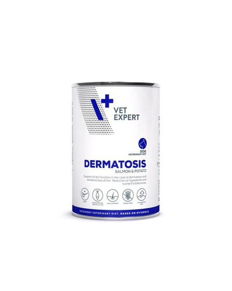 VetExpert VD dog 4T Dermatosis Salmon & Potatio konzerva 400 g