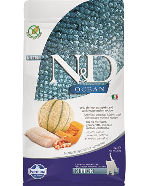 Farmina N&D cat OCEAN PUMPKIN (GF) kitten, cod, shrimp & cantaloupe melon 1,5 kg
