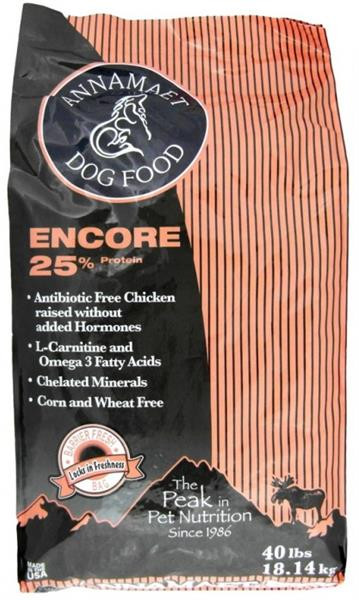 Annamaet dog Encore 25% protein 18,14 kg
