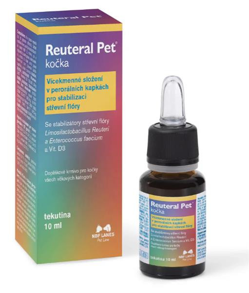 Reuteral Pet mačka viackmeňové probiotiká 10 ml