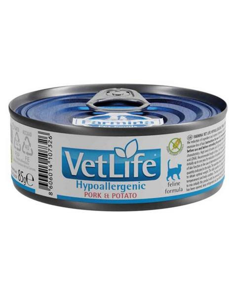 Farmina Vet Life cat hypoallergenic pork & potato konzerva 85 g