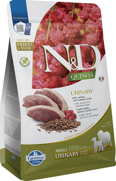 Farmina N&D dog QUINOA (GF) adult med/max urinary , duck & cranberry 2 kg