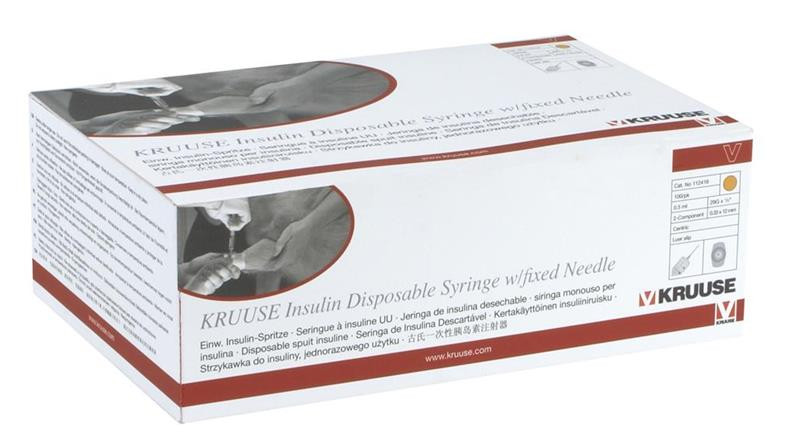 Striekačka KRUUSE TBC 3-dielna, 1 ml s ihlou 25 G x 5/8