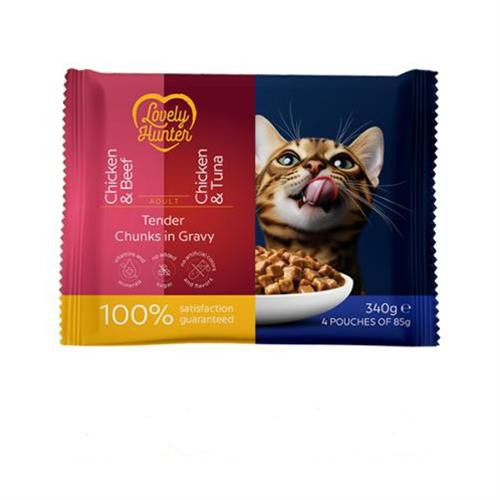 LOVELY HUNTER cat adult KAPSIČKA wet set 4 x 85 g
