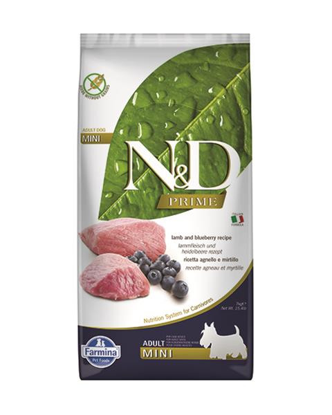 Farmina N&D dog PRIME (GF) adult mini, lamb & blueberry 7 kg