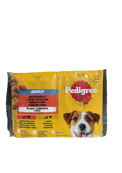Mars PEDIGREE kapsička dog ADULT Multipack hovädzie & hydinové mäso v želé 4 x 100 g