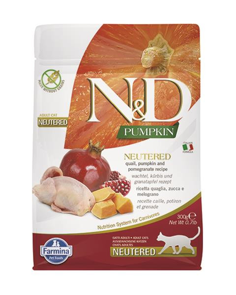 Farmina N&D cat PUMPKIN (GF) adult, neutered, quail & pomegranate 0,3 kg