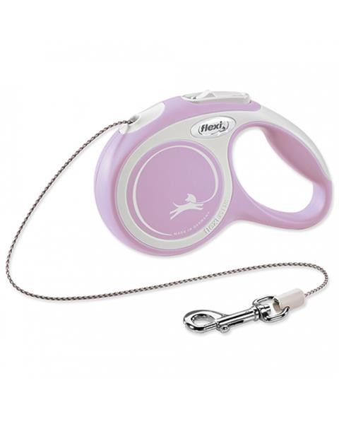 Vodítko Flexi New Comfort lanko M 5 m svetloružové (do 20 kg)