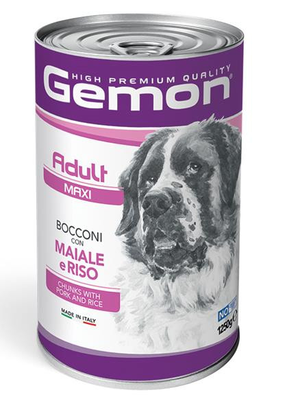 GEMON konzerva adult maxi pre psy bravčové a ryža 1250 g