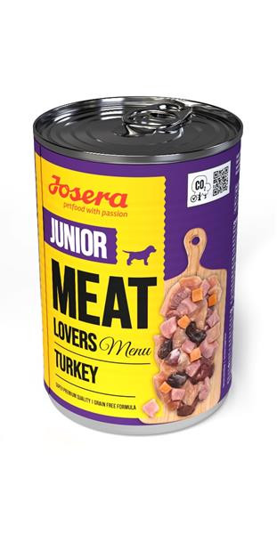 Josera konzerva Dog Meat Lovers Junior Menu Turkey 400 g