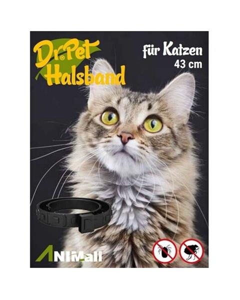 Obojok Dr.Pet pre mačky 43 cm antiparazitárny HNEDÝ s repelentným účinkom (tick and flea repellent collar for cats)