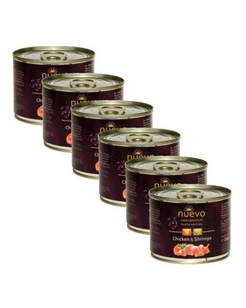 NUEVO cat Adult Chicken & Shrimps bal. 6 x 200 g konzerva