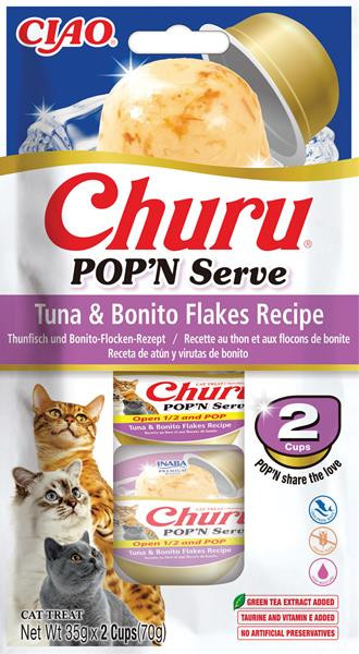 Pamlsok Inaba Churu POP'N Serve cat tuniak s bonito vločkami 2 x 35 g