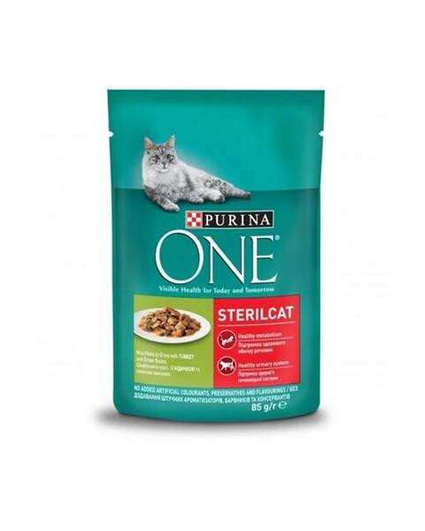 Nestle PURINA ONE cat Sterilcat mini filetky s morkou a zelenými fazuľkami v šťave 26x85g