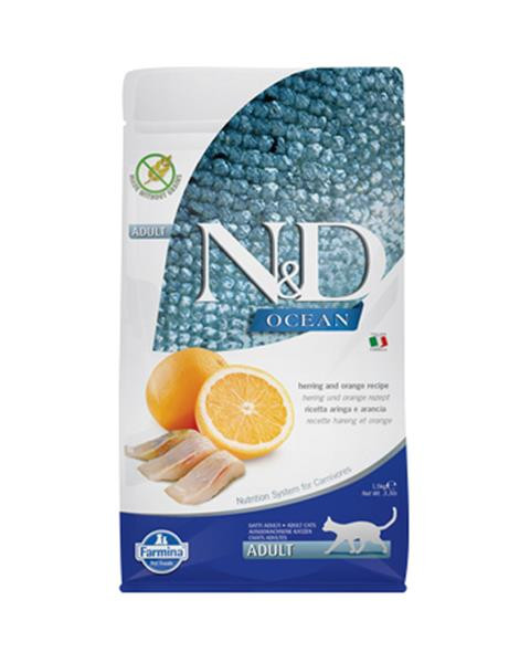 Farmina N&D cat OCEAN (GF) adult, herring & orange 1,5 kg