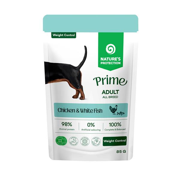 Natures P Prime KAPSIČKA dog adult weight control chicken&white fish 85 g
