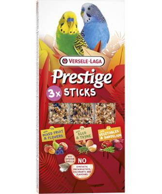 Pamlsok VL Prestige Sticks Small Parakeets Triple Variaty Pack 3 ks- tyčinkypre stredbé papagáje s rôznymi príchuťami 90 g 