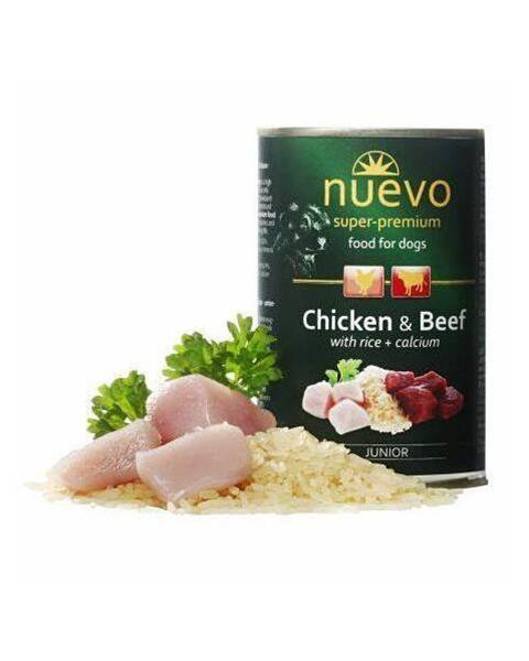 NUEVO dog Junior Chicken & Beef bal. 6 x 400 g konzerva