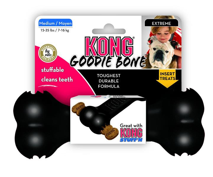 Hračka Kong Dog Extreme Kosť čierna, guma prírodná, M